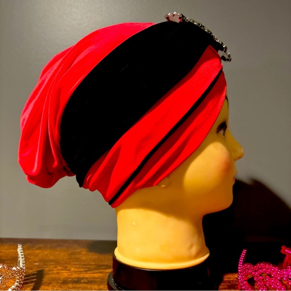 COPY - Courage Caps Chemo Sleep Turban Headwear Scarf Cap (Pink and Black) - Picture 3 of 7